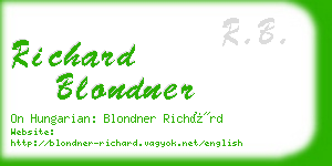 richard blondner business card